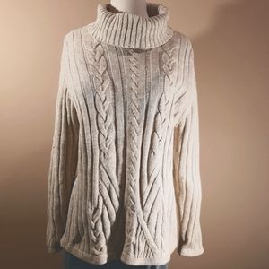 NORTHCREST - Womens Cream Sweater cable knit XL